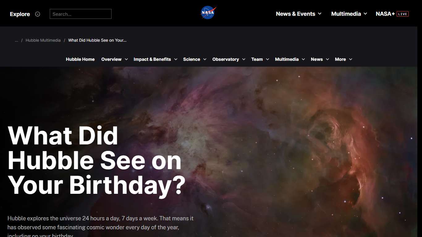 What Did Hubble See on Your Birthday? - NASA Science